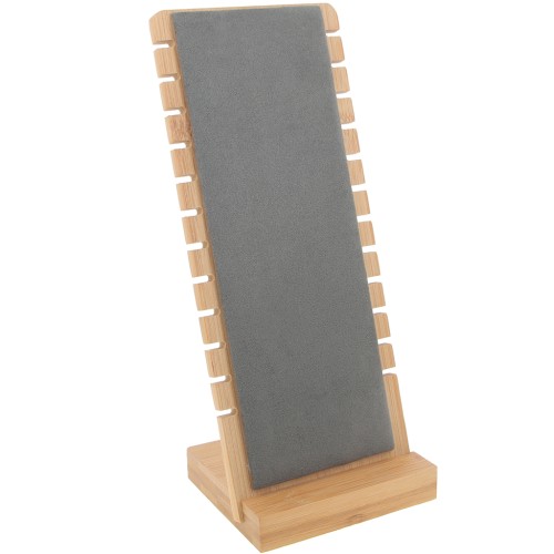 Portagioie per collane - forma rettangolare 27x11cm Bamboo - Suede Grey x1