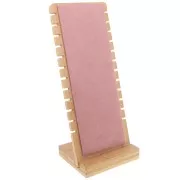 Portagioie per collana - forma rettangolare 27x11cm Bamboo - Rosa Suede x1