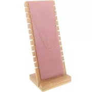 Portagioie per collana - forma rettangolare 27x11cm Bamboo - Rosa Suede x1