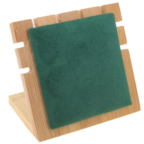 Piccolo portagioie per collana - forma quadrata 10x11 cm Bamboo - Suede Green x1