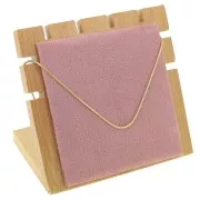 Piccolo portagioie per collana - forma quadrata 10x11 cm Bamboo - Rosa Suede x1