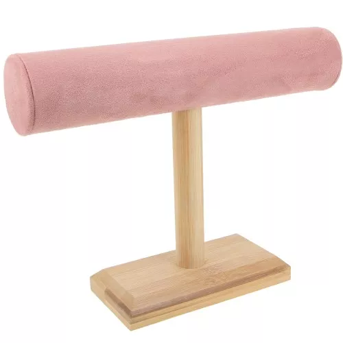 Portagioie - espositore per bracciali 19x25cm Bambù - suedine Rosa x1