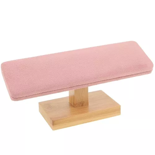 Portagioie - Espositore per bracciali 9x20cm in bambù - Camoscio rosa x1