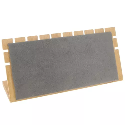 Portagioie per collana - forma rettangolare 11x25 cm Bamboo - Suede Grey x1