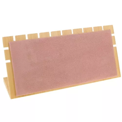 Portagioie per collana - forma rettangolare 11x25 cm Bamboo - Rosa Suede x1