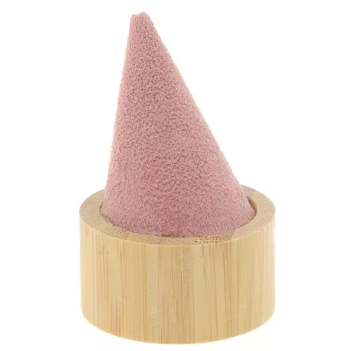 Porta anelli a forma di cono 60x40 mm - Bambù - Camoscio rosa x1
