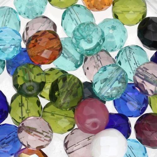 Sfaccettature assortite 10 mm - Multicolore x50g