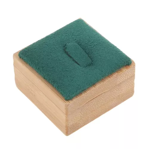 Portagioie - Porta anelli con linguetta 40x40 mm - Bamboo - Suede Green x1