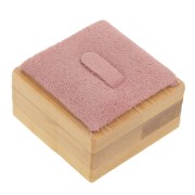 Portagioie - Porta anelli con linguetta 40x40 mm - Bambù - Camoscio rosa x1|raw }}