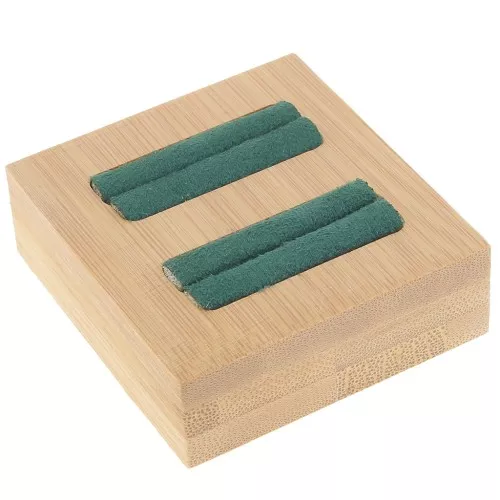 Portagioie - mini vassoio per 2 anelli 60x65 mm - Bambù - Suede Green x1