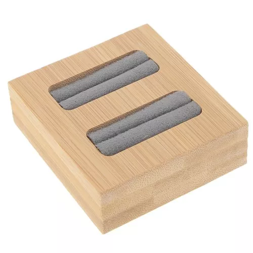 Portagioie - mini vassoio per 2 anelli 60x65 mm - Bamboo - Suede Grey x1