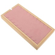 Portagioie per collane - vassoio 9 collane 22x11 cm Bamboo - Suede Pink x1|raw }}