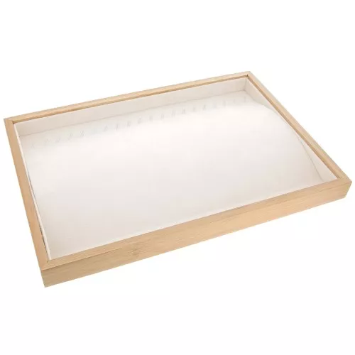 Portagioie - vassoio per 20 collane 35x24 cm Bamboo - Suede Beige x1