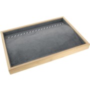 Portagioie - vassoio per 20 collane 35x24 cm Bamboo - Suede Grey x1|raw }}