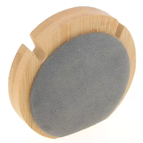 Portagioie per collana - forma rotonda - 9 cm Bamboo - Suede Grey x1