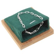 Portacollane - rettangolo obliquo - 7,5x6 cm Bamboo - Suede Green x1