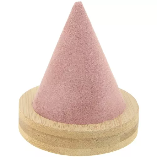 Portabracciali a forma di cono 11x9,5 cm - Bambù - Camoscio rosa x1