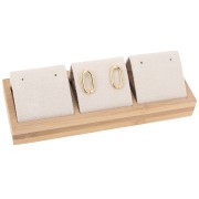 Portaorecchini triplo 16x6 cm - Bambù - Suede Beige x1