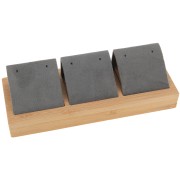 Portaorecchini triplo 16x6 cm - Bambù - Grigio camoscio x1