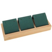 Portaorecchini triplo 16x6 cm - Bambù - Verde camoscio x1