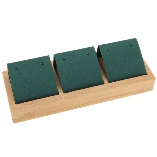 Portaorecchini triplo 16x6 cm - Bambù - Verde camoscio x1