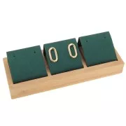 Portaorecchini triplo 16x6 cm - Bambù - Verde camoscio x1