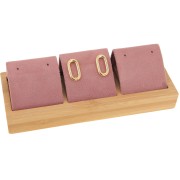 Portaorecchini triplo 16x6 cm - Bambù - Camoscio rosa x1