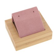 Portaorecchini semplice 7x5,5 cm - Bambù - Camoscio rosa x1