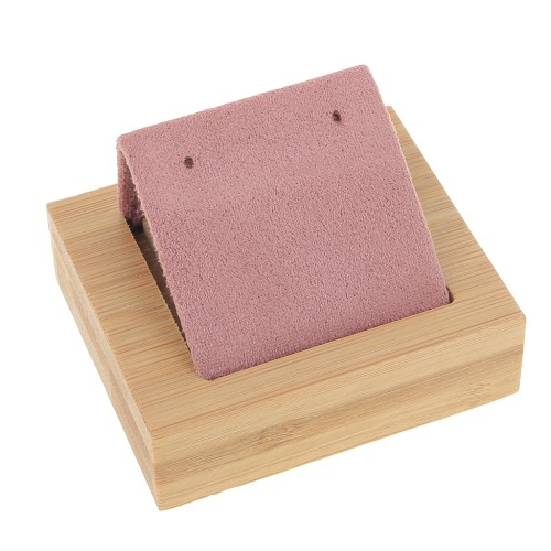 Portaorecchini semplice 7x5,5 cm - Bambù - Camoscio rosa x1