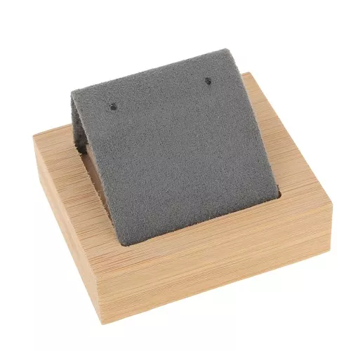 Portaorecchini semplice 7x5,5 cm - Bambù - Grigio camoscio x1