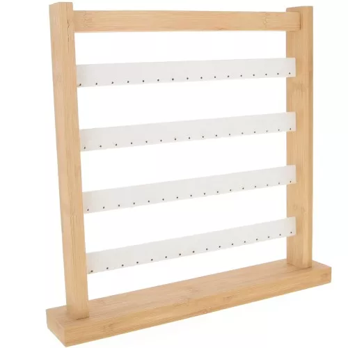 Portagioie - Espositore per orecchini - 33x30 cm Bamboo - Suede Beige x1