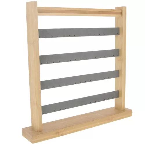 Portagioie - Espositore per orecchini - 33x30 cm Bambù - Grigio camoscio x1
