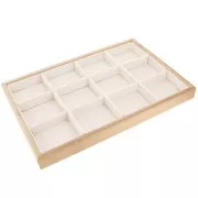 Espositore per gioielli con 12 scomparti - 35x24cm Bamboo - Suede Beige x1