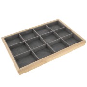Espositore per gioielli con 12 scomparti - 35x24cm Bambù - Grigio scamosciato x1|raw }}