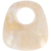 Pendentif trapèze en résine opaque 23x21 mm - Marbré beige x1