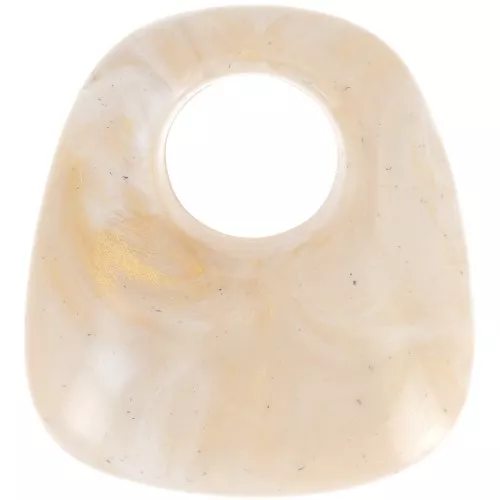 Pendente trapezio in resina opaca 23x21 mm - Beige marmorizzato x1