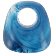 Pendente trapezio in resina trasparente 23x21 mm - Blue Marble x1|raw }}
