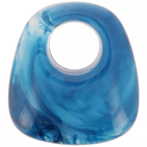 Pendente trapezio in resina trasparente 23x21 mm - Blue Marble x1