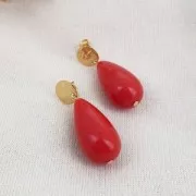 Perla di resina opaca 26x14 mm - Arancione fluo x1