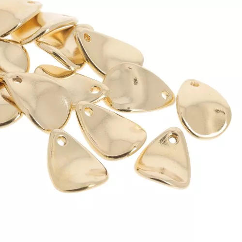Zecchini con petali di fiori curvi da 17 mm -in acrilico - Oro x4