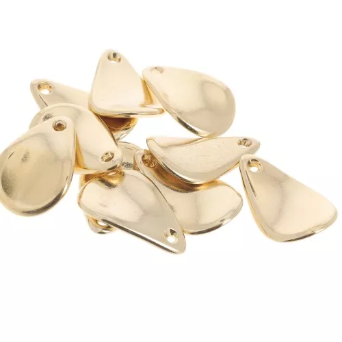 Zecchini con petali di fiori curvi da 24,5 mm in acrilico - Oro x4