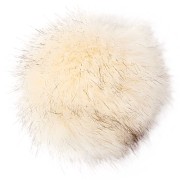 Pompon di pelliccia sintetica 10 cm - Crema - Nero x1|raw }}