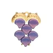 Cymbal - Ginko Duo 20x8 mm Avolathonisi III punta per tessere perline - Arg antico