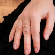 Anello sottile con cerchio scavato - Misura 59 - Gold filled x1