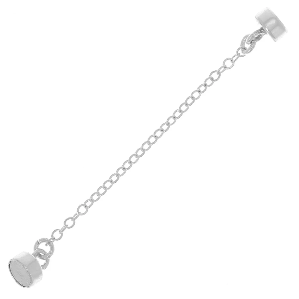 Chiusura magnetica 10x4 mm con catena di sicurezza Forzatina di 4 cm - Argento 925 - Perles & Co