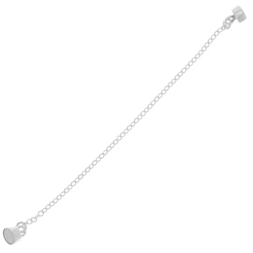 Chiusura magnetica 10x4 mm con catena di sicurezza Forzatina 7 cm - Argento 925