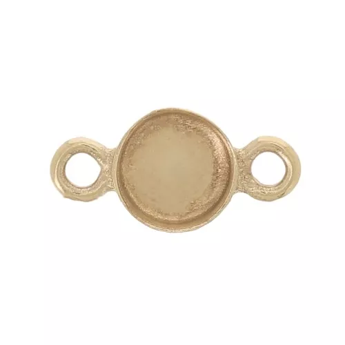 Distanziatore tondo aggraffato per cabochon a fondo piatto da 3 mm -Gold filled x1