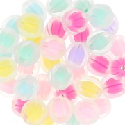 Set di perline rotonde smerigliate 12 mm - Trasparenti - Multi Pastel x8