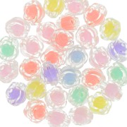 Set di perline floreali 11 mm - Trasparente - Multicolore Pastello x8|raw }}