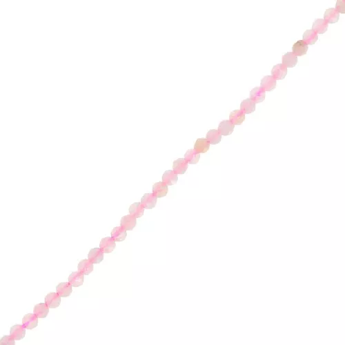 Perline sfaccettate rotonde da 2 mm in pietra semipreziosa - Morganite x40cm